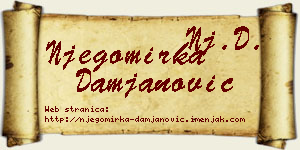 Njegomirka Damjanović vizit kartica